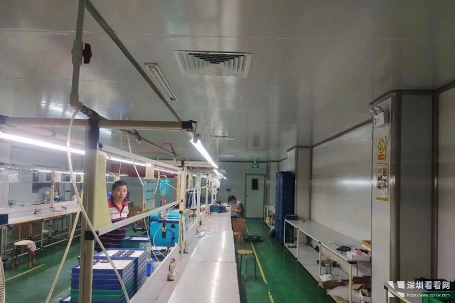 真实资源龙岗爱联三楼1200平方米精装修厂房出租有无尘车间