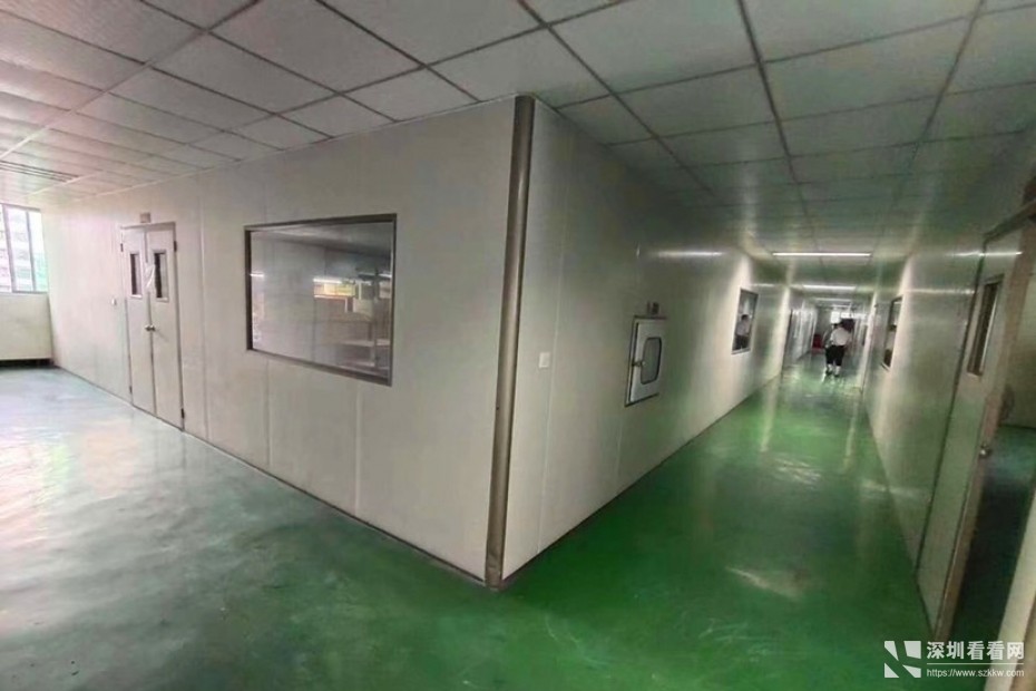 真实资源龙岗爱联三楼1200平方米精装修厂房出租有无尘车间