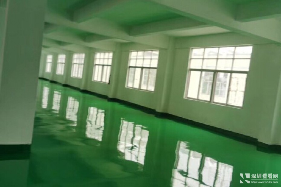 龙岗龙西楼上2300平带环氧地坪漆厂房出租！