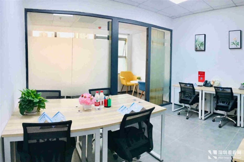 宝安泙州地铁港隆城精装办公室出租红本地址注册公司全包价