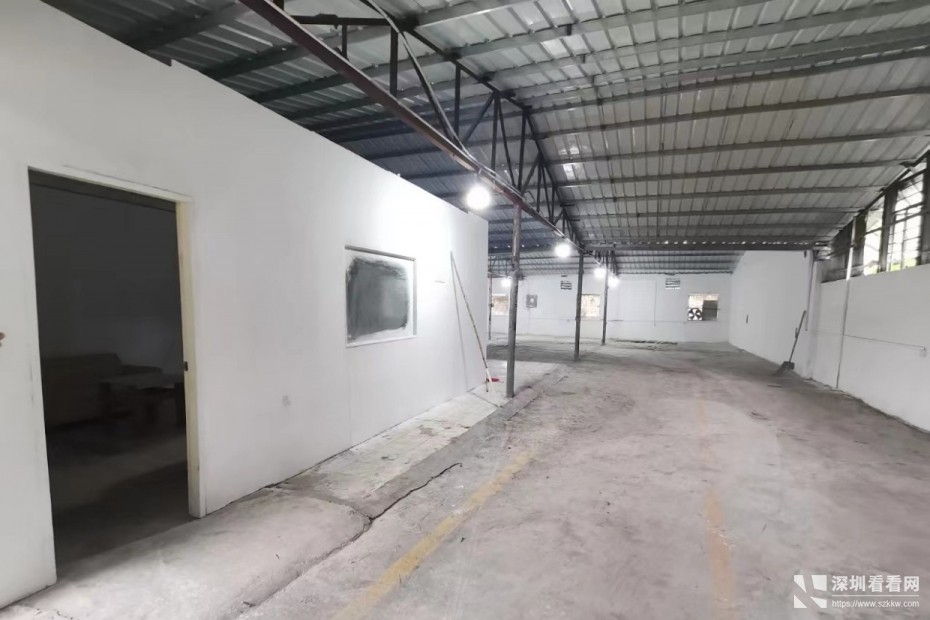 深圳平湖白坭坑新出一层独院钢构1100平厂房仓库出租